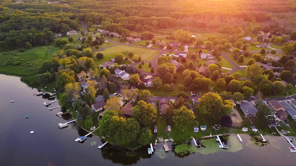 Houses on a lake